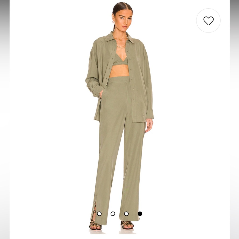 Favorite Daughter Olive Green Wide-Leg Pants